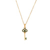 Sweater Chain Jewelry Titanium Steel Micro Inlay Retro Hollow Flower Key Pendant Necklace Stainless Steel Geometric Electroplated