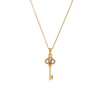Sweater Chain Jewelry Titanium Steel Micro Inlay Retro Hollow Flower Key Pendant Necklace Stainless Steel Geometric Electroplated