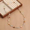 Sweater Chain Long Necklace Women's Simple Style With Artificial Crystal And Geometric Rhombus Handmade