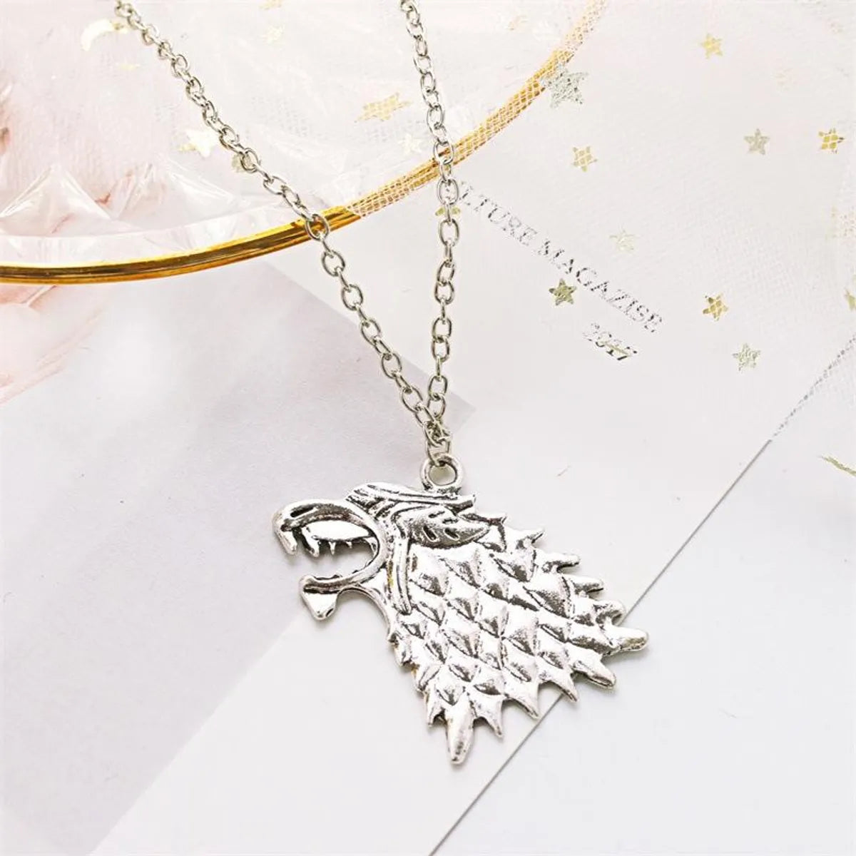 Sweater Chain Song Of Ice And Fire Right Game Stark Wolf Necklace