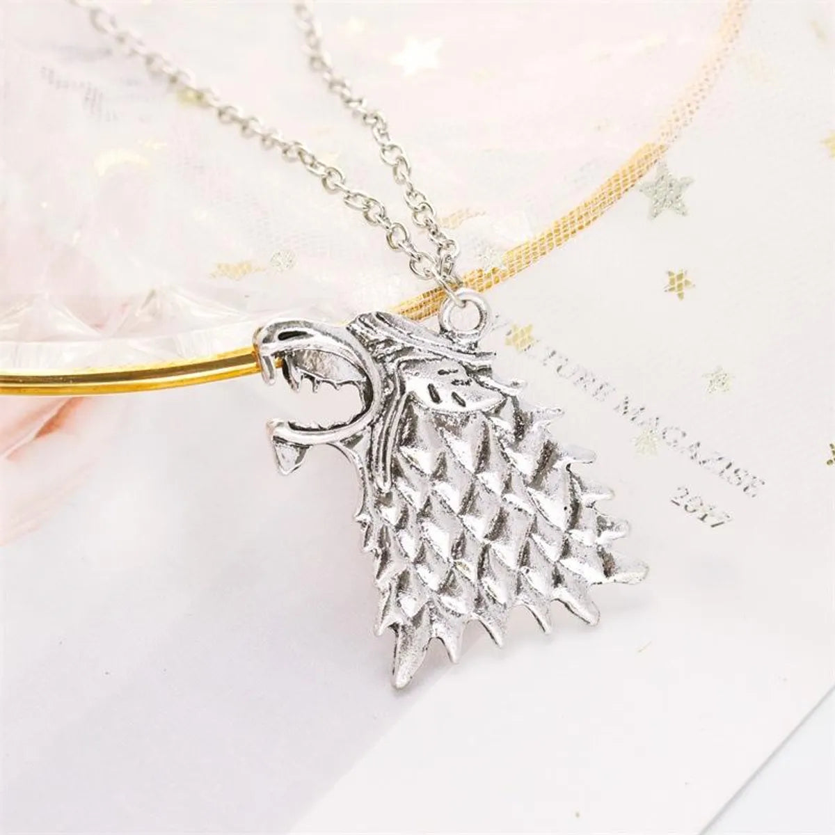 Sweater Chain Song Of Ice And Fire Right Game Stark Wolf Necklace