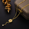 Sweater Chain Titanium Steel Gold Inlaid Geometric Round Clavicle Chain