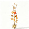 Sweet And Cool Star And Moon Zinc Alloy Keychain With Crushed Stone Pentagram Pendant Fashion Bag Charm Accessory