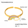 Sweet And Cute Kids' Jewelry Set With Oil Dripping Rainbow Cloud Design Titanium Steel And Stainless Steel Electroplated Earrings Necklace Bracelet Ring
