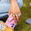 Sweet And Romantic Summer Colorful Flower Hammer Pattern Adjustable Open Ring For Women Made Of 18K Gold Plated Stainless Steel With Electroplating