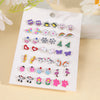 1 Set Sweet Animal Flower Snowflake Enamel Butterfly Alloy Ear Studs