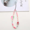 Sweet Animal Fruit Heart Shape Arylic Beaded Plating Bag Pendant Mobile Phone Chain Keychain