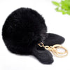 Sweet Artistic Bunny Ears Alloy Rex Rabbit Fur Women'S Keychain