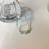 Sweet Artistic Colorful Beaded Natural Stone Opal Necklace