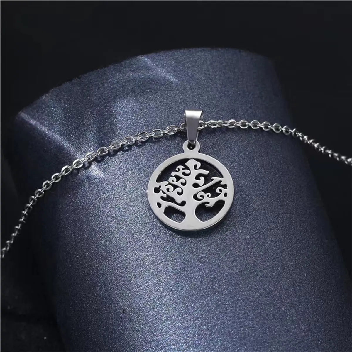 Stainless Steel Sweet Plating Bc1035 Lucky Tree Pendant Necklace