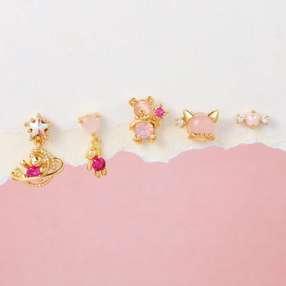 Sweet Bear Gold Plated Brass Zircon Ear Studs