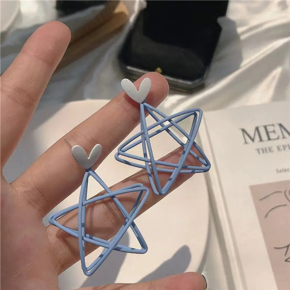 Sweet Bear Heart Shape Bow Knot Alloy Tassel Stoving Varnish Drop Earrings