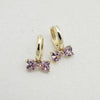 Sweet Bow Copper Earrings With Sparkling Zircon Inlay Trendy Niche Design Earrings For Women