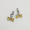 Sweet Bow Copper Earrings With Sparkling Zircon Inlay Trendy Niche Design Earrings For Women