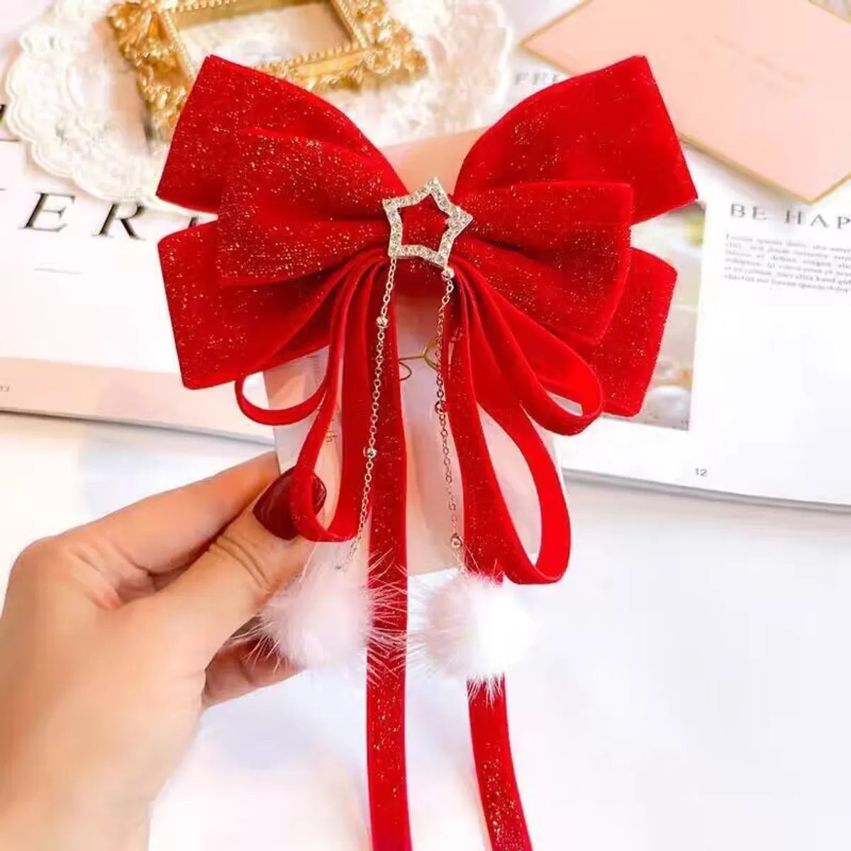 Sweet Bow Knot Cloth Hair Clip