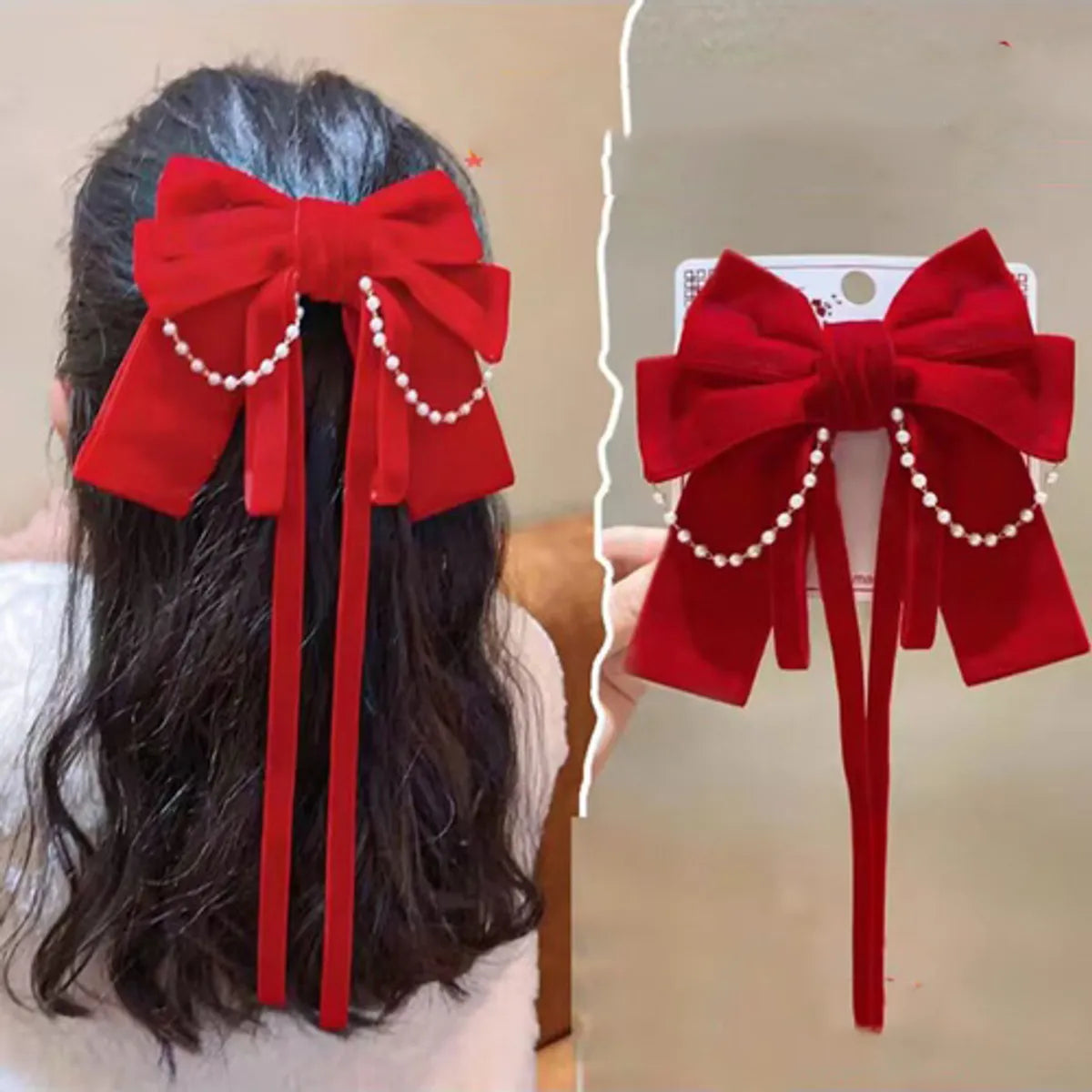 Sweet Bow Knot Cloth Hair Clip