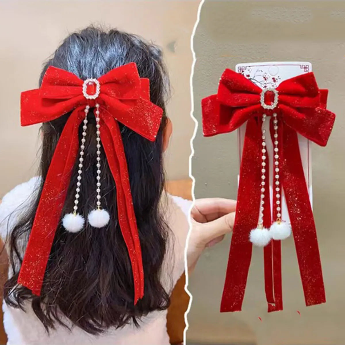 Sweet Bow Knot Cloth Hair Clip