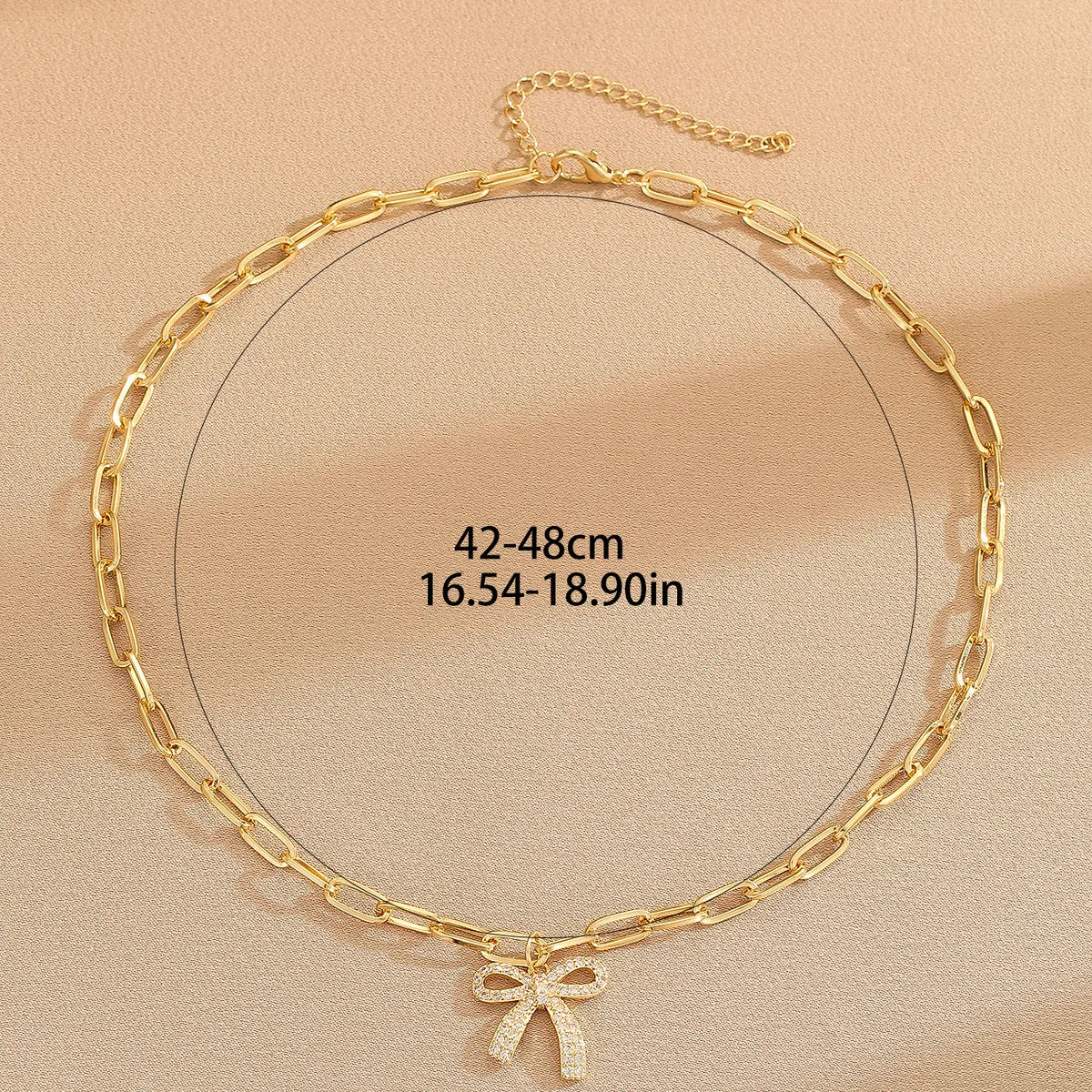 Sweet Bow Knot Copper Zircon Pendant Necklace