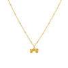 304 Stainless Steel 18K Gold Plated Sweet Plating Bow Knot Pendant Necklace