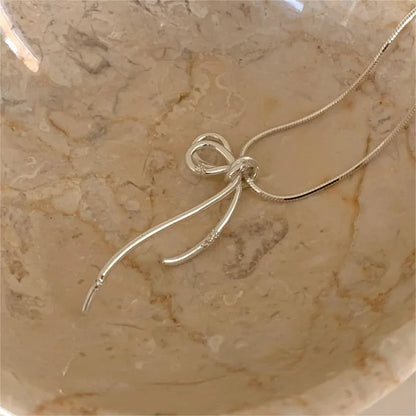 Sweet Bow Knot Sterling Silver Necklace