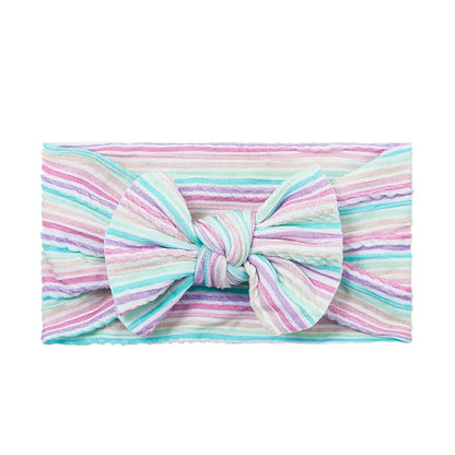 Sweet Bow Knot Synthetic Yarn Printing Hair Band