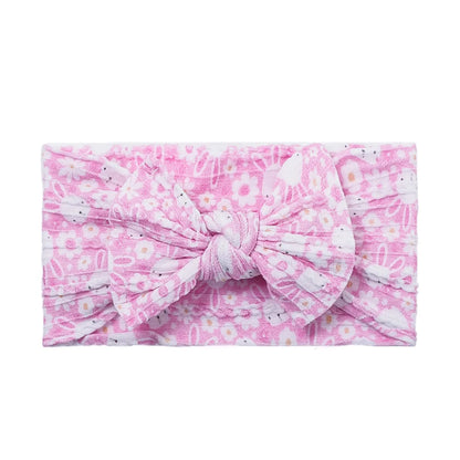 Sweet Bow Knot Synthetic Yarn Printing Hair Band