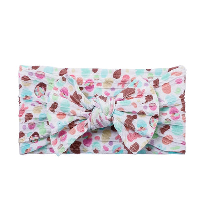 Sweet Bow Knot Synthetic Yarn Printing Hair Band