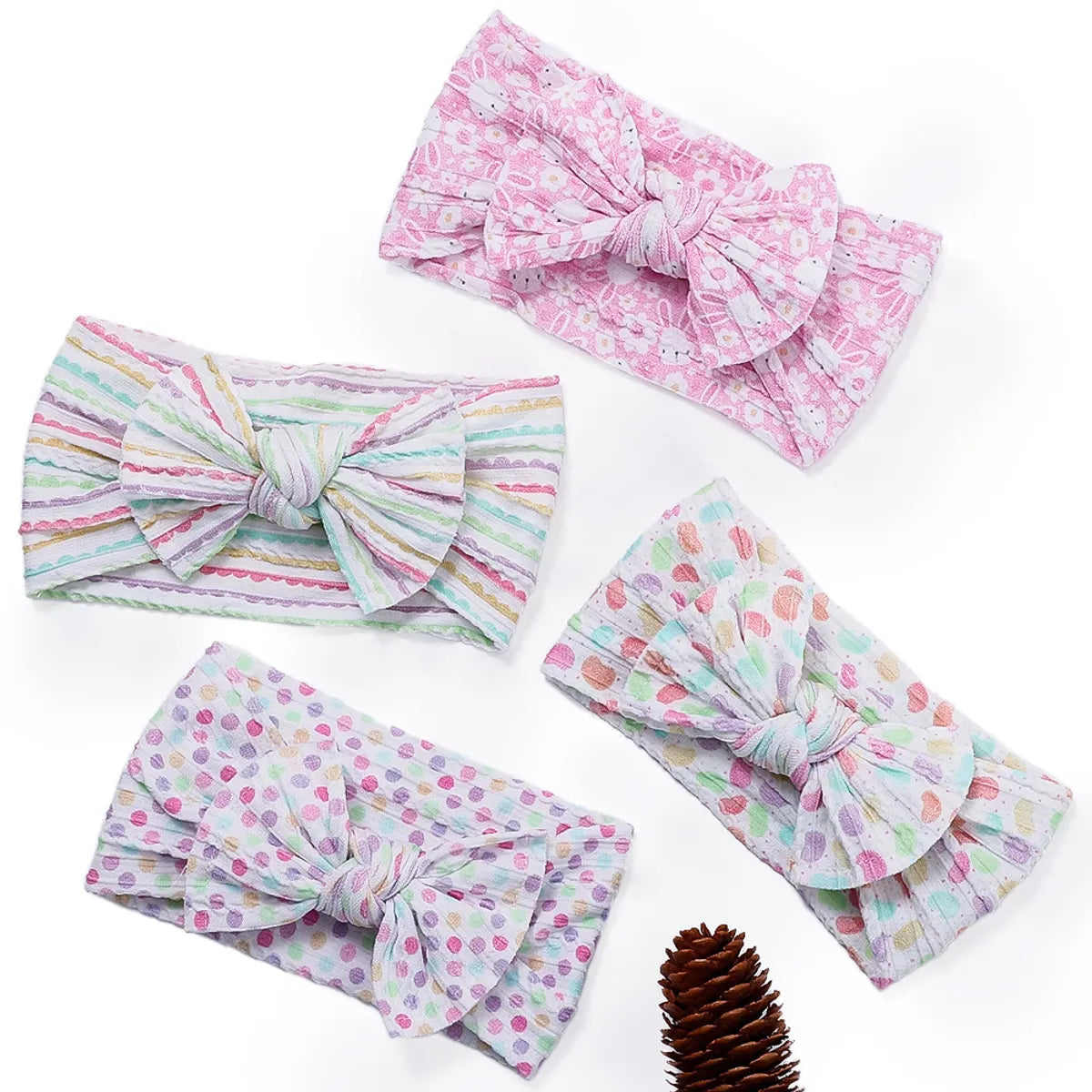 Sweet Bow Knot Synthetic Yarn Printing Hair Band