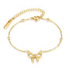 Sweet Bow Knot Titanium Steel Plating Bowknot Bracelets Necklace