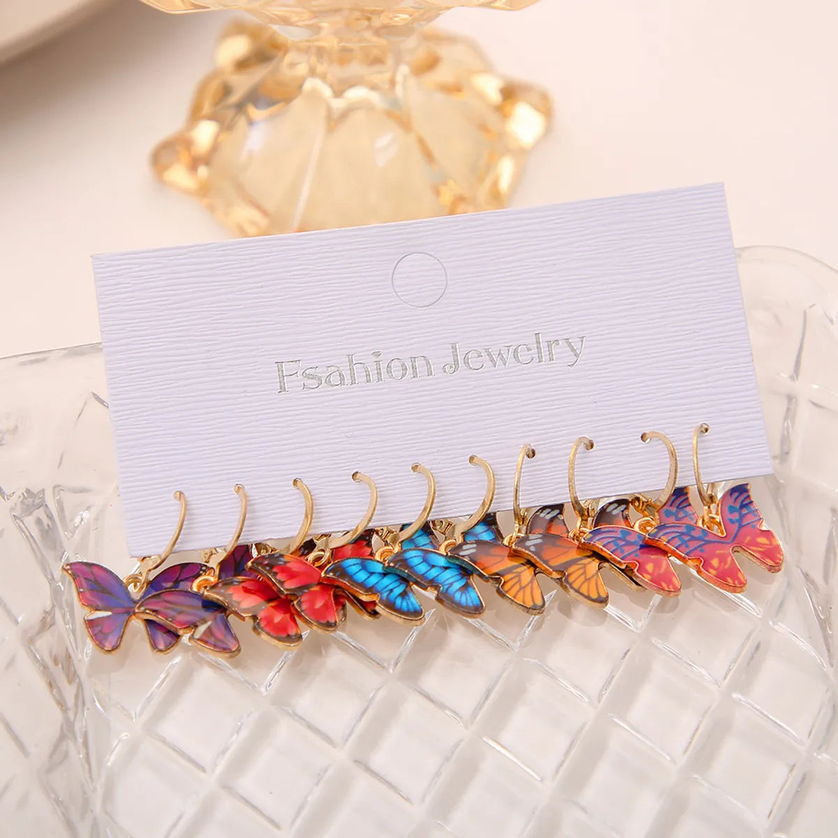 Sweet Butterfly Alloy Enamel Plating Women's Drop Earrings