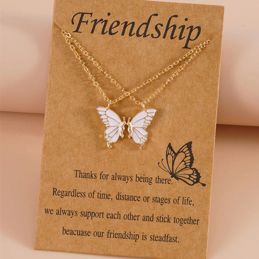 Sweet Butterfly Alloy Enamel Women's Pendant Necklace