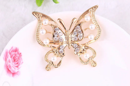 Sweet Butterfly Alloy Inlay Artificial Gemstones Women'S Brooches