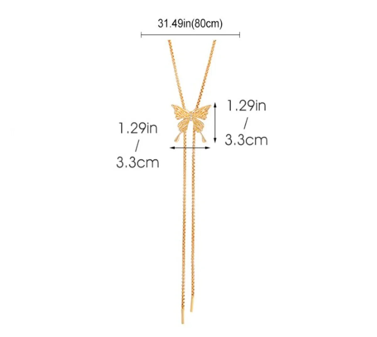 Sweet Butterfly Alloy Plating Women's Long Necklace