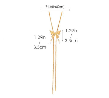 Sweet Butterfly Alloy Plating Women's Long Necklace