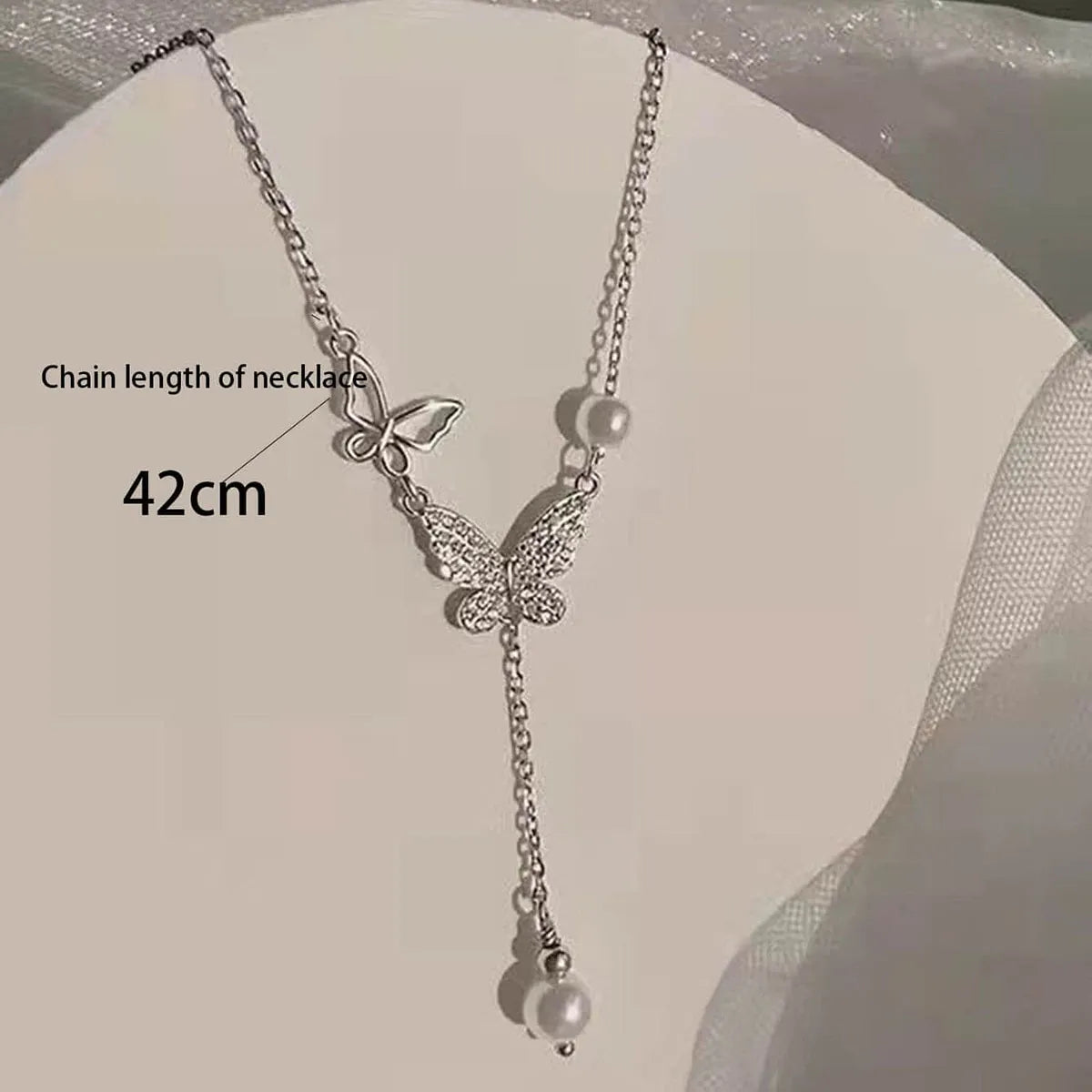 Sweet Butterfly Alloy Women'S Pendant Necklace