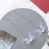 Sweet Butterfly Polyester Fabric Alloy Inlay Artificial Pearls Rhinestones Women'S Earrings 1 Pair