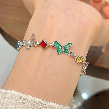 Sweet Butterfly Zircon Alloy Wholesale Bracelets