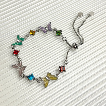 Sweet Butterfly Zircon Alloy Wholesale Bracelets