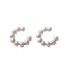Sweet C Pearl Earrings For Women Alloy Material With Electroplating Treatment Geometric Styling