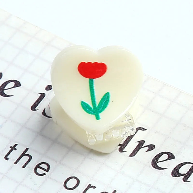 Sweet Cartoon Letter Fruit Plastic Resin Hair Clip 1 Piece