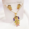 Wholesale Jewelry Sweet Cartoon Titanium Steel Earrings Necklace