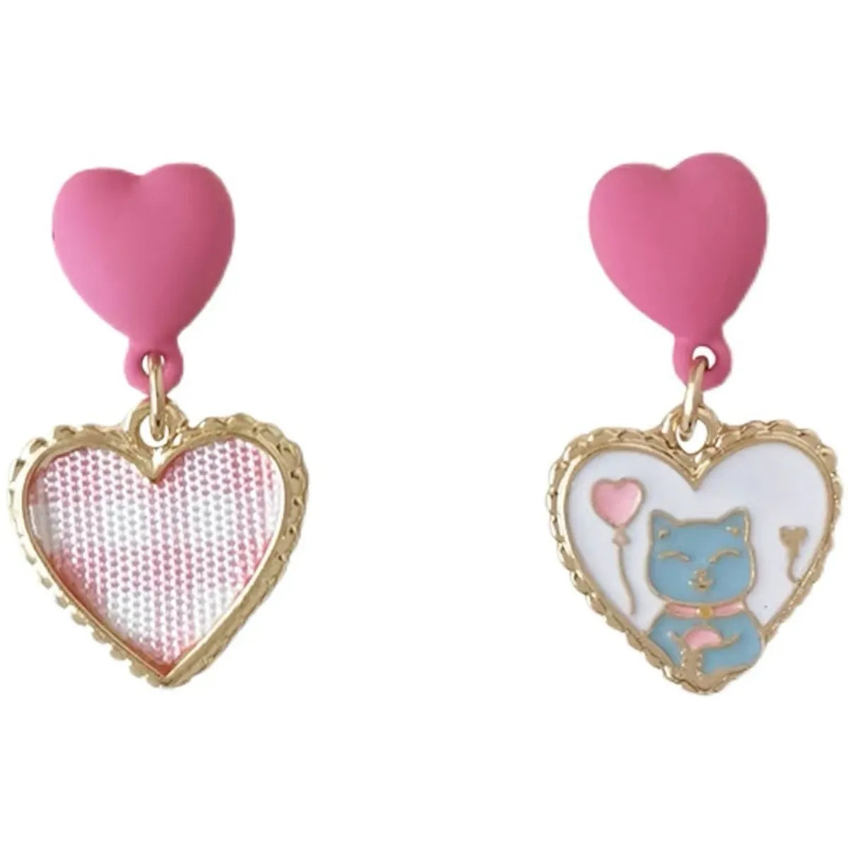 Sweet Cat Alloy Enamel Earrings