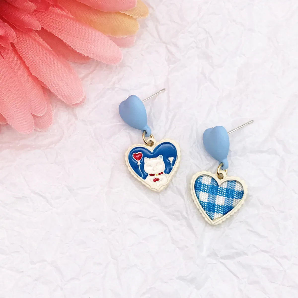 Sweet Cat Alloy Enamel Earrings