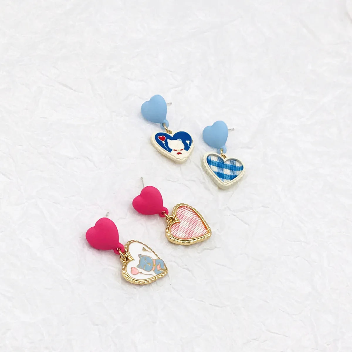 Sweet Cat Alloy Enamel Earrings