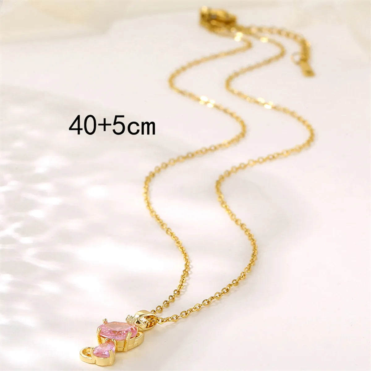 Sweet Cat Stainless Steel Plating Inlay Artificial Diamond Pendant Necklace