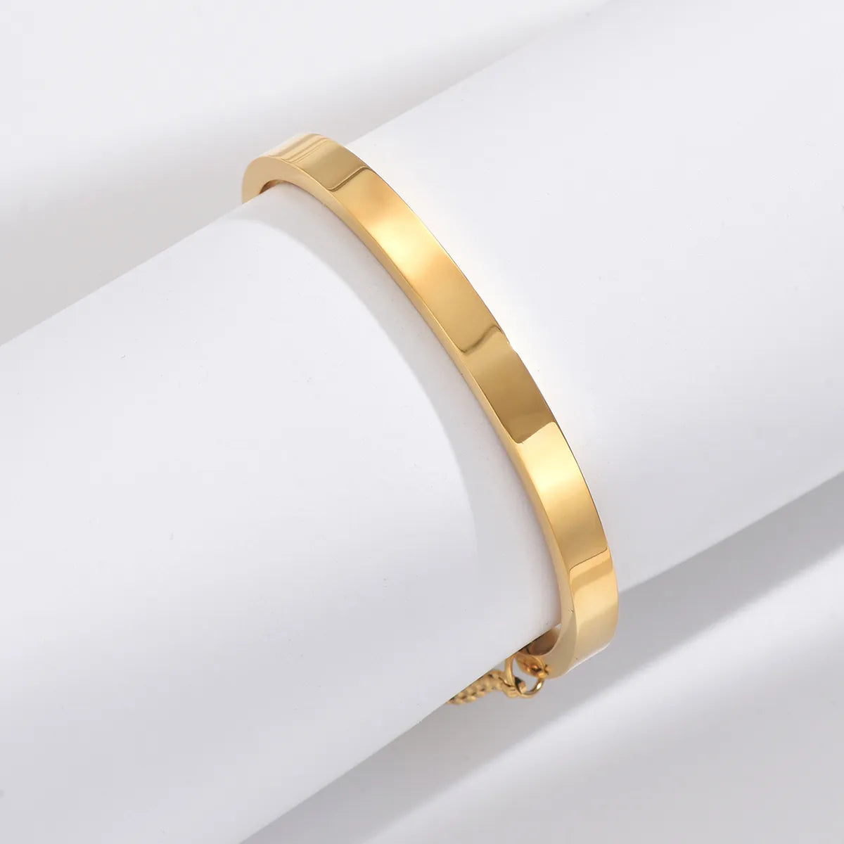 Sweet Classic Style Heart Shape Stainless Steel Plating Inlay Zircon 14k Gold Plated Bangle