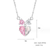 Sweet Classic Style Heart Shape Sterling Silver Plating Inlay Zircon White Gold Plated Pendant Necklace