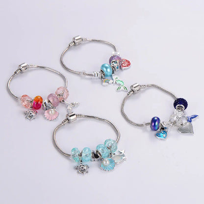 Sweet Classic Style Rabbit Heart Shape Elephant Stainless Steel Alloy Epoxy Inlay Rhinestones Bangle