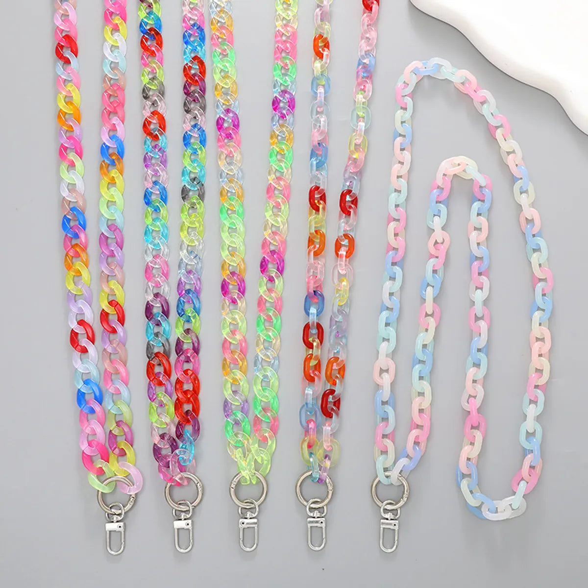 Sweet Color Block Arylic Chain Mobile Phone Chain