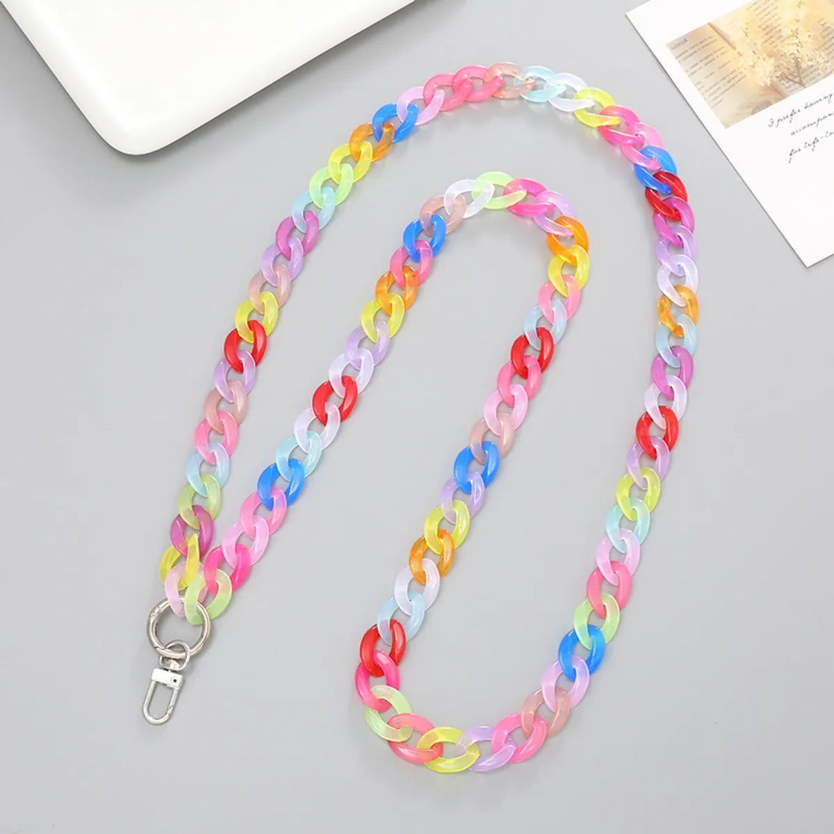 Sweet Color Block Arylic Chain Mobile Phone Chain